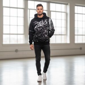 Zadka Streetwear Graphic Hoodie - "Everyone Wants to Eat" Quote - Bohemian Black